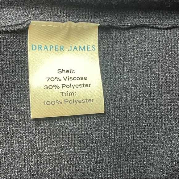 Draper James Sheer Yoke A-Line Sweater Dress Navy Blue Medium Modest Neutral - Picture 8 of 14